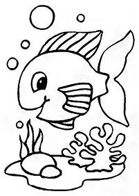 رسومات تلوين أسماك للأطفال
