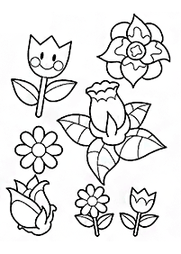 رسومات زهور للتلوين