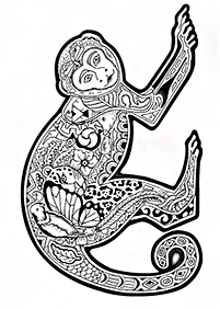 monkey coloring pages - page 85