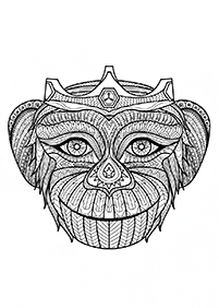 monkey coloring pages - page 87