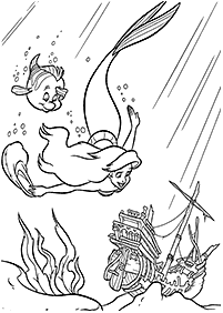 Ariel - the little mermaid coloring pages - page 33
