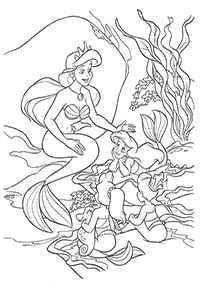 Ariel - the little mermaid coloring pages - page 43
