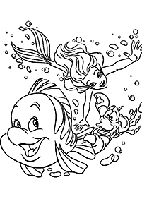 Ariel - the little mermaid coloring pages - page 50