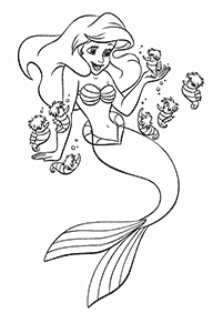Ariel - the little mermaid coloring pages - page 55