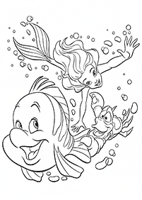 Ariel - the little mermaid coloring pages - page 67