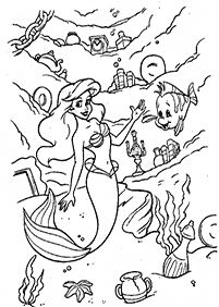 Ariel - the little mermaid coloring pages - page 80