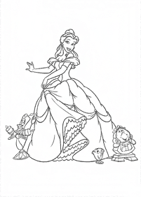 Beauty and the Beast (Belle) coloring pages - page 12