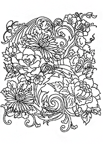 flower coloring pages - page 129