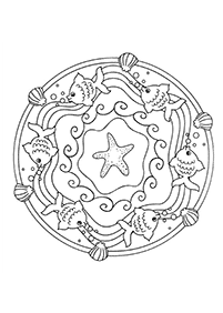 Mandala with animals coloring pages - page 14