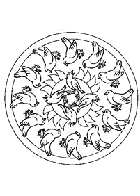 Mandala with animals coloring pages - Page 29