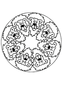 Mandala with animals coloring pages - page 31