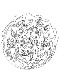 Mandala with animals coloring pages - page 33