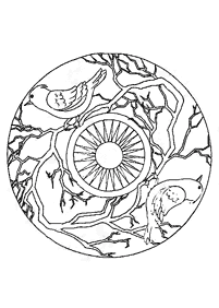 Mandala with animals coloring pages - page 34