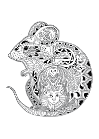 Mandala with animals coloring pages - page 42