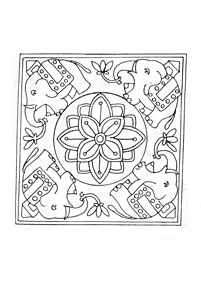 Mandala with animals coloring pages - page 47