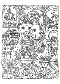 Mandala with animals coloring pages - page 55
