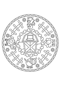 Mandala with animals coloring pages - page 6