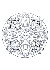 mandala flowers coloring pages - page 14
