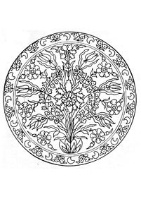 mandala flowers coloring pages - page 31
