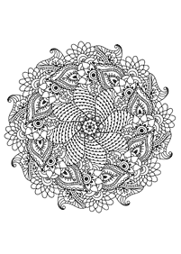 mandala flowers coloring pages - page 35
