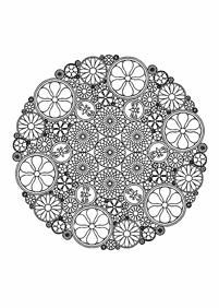mandala flowers coloring pages - page 37