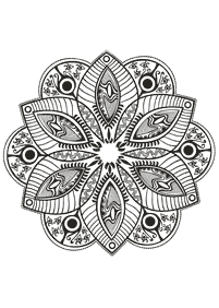 mandala flowers coloring pages - page 38