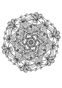 mandala flowers coloring pages - page 41