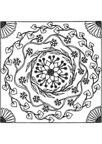 mandala flowers coloring pages - page 62