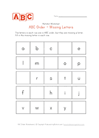 english alphabet - worksheet 49