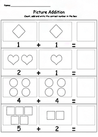 simple addition for kids - worksheet 10