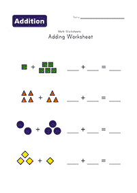 simple addition for kids - worksheet 12