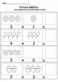 simple addition for kids - worksheet 33