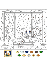 color by numbers - coloring page 141