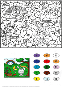 color by numbers - coloring page 145