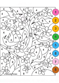 color by numbers - coloring page 174