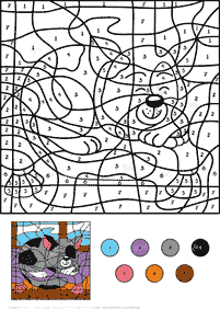 color by numbers - coloring page 21