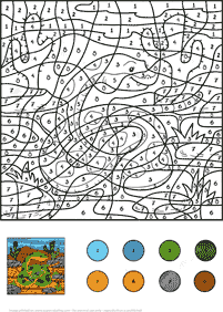color by numbers - coloring page 61