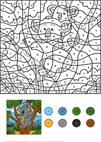 color by numbers - coloring page 7