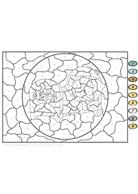 color by numbers - coloring page 72