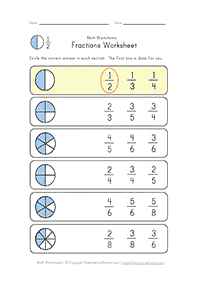 fractions worksheets - worksheet 6
