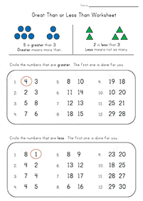 greater than less than - worksheet 12