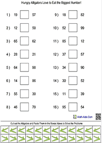 greater than less than - worksheet 13