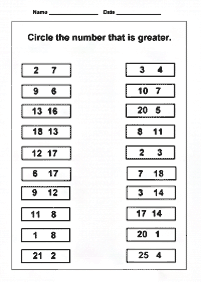 greater than less than - worksheet 19