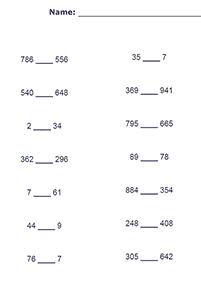 greater than less than - worksheet 23
