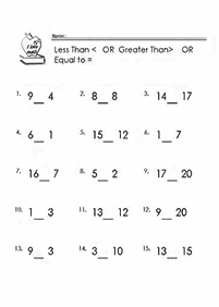 greater than less than - worksheet 41