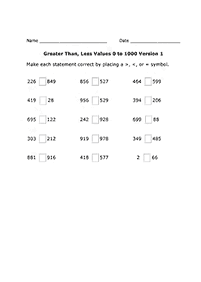 greater than less than - worksheet 42