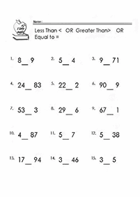 greater than less than - worksheet 57