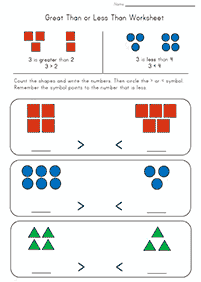 greater than less than - worksheet 6