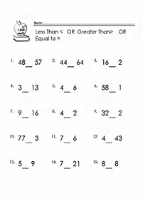 greater than less than - worksheet 65