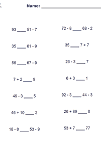 greater than less than - worksheet 67